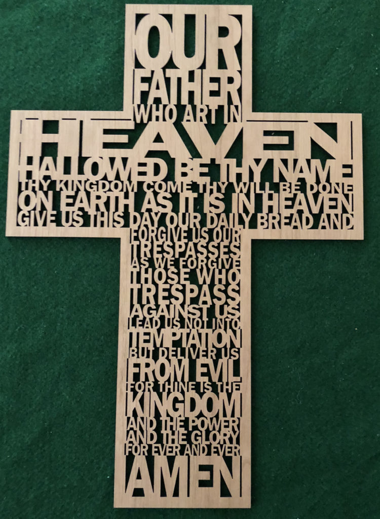 our father prayer cross 3d print rva